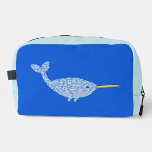 Cute Blue Baby Boy Narwhal Dopp Kit