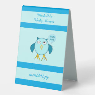 Cute Blue Baby Boy Owl Custom Baby Shower