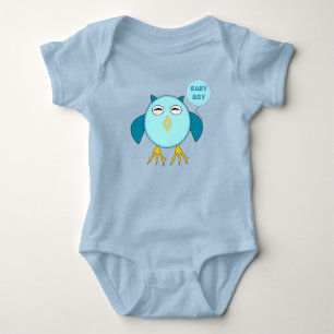 Cute Blue Baby Boy Owl Custom Creeper