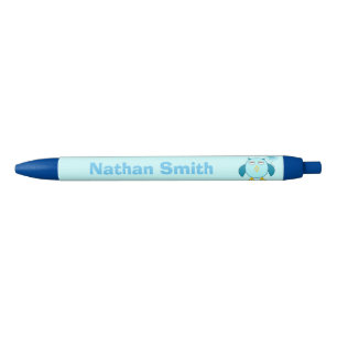 Cute Blue Baby Boy Owl Personalised Pen