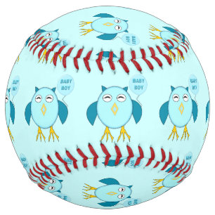 Cute Blue Baby Boy Owl Softball