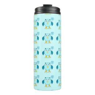 Cute Blue Baby Boy Owl Thermal Tumbler