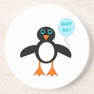 Cute Blue Baby Boy Penguin Coasters