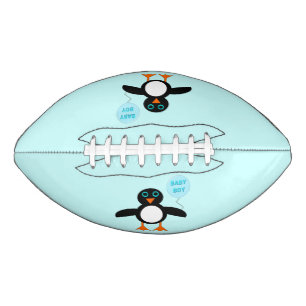 Cute Blue Baby Boy Penguin Football American Football