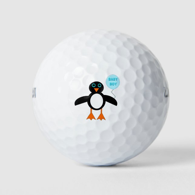 Cute Blue Baby Boy Penguin Golf Ball (Front)