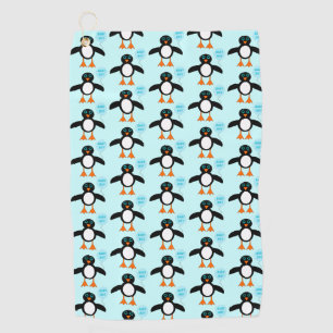Cute Blue Baby Boy Penguin Golf Towel