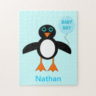 Cute Blue Baby Boy Penguin Puzzle