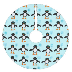 Cute Blue Baby Boy Penguin Tree Skirt