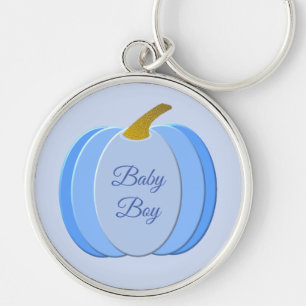 Cute Blue Baby Boy Pumpkin Custom Key Ring