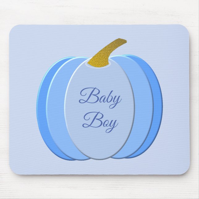 Cute Blue Baby Boy Pumpkin Custom Mouse Mat (Front)