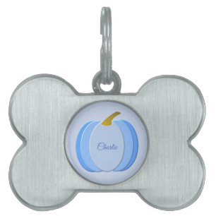 Cute Blue Baby Boy Pumpkin Custom Pet ID Tag