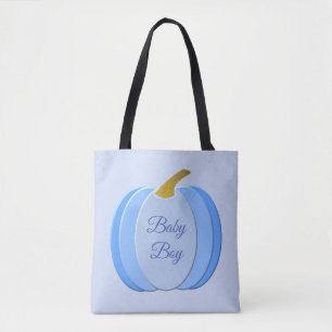 Cute Blue Baby Boy Pumpkin Custom Tote Bag