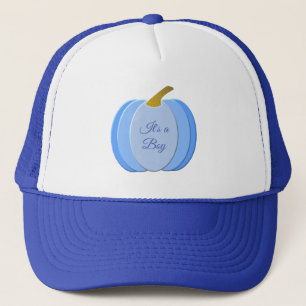 Cute Blue Baby Boy Pumpkin Custom Trucker Hat