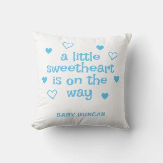 Cute Blue Baby Boy Shower Cushion