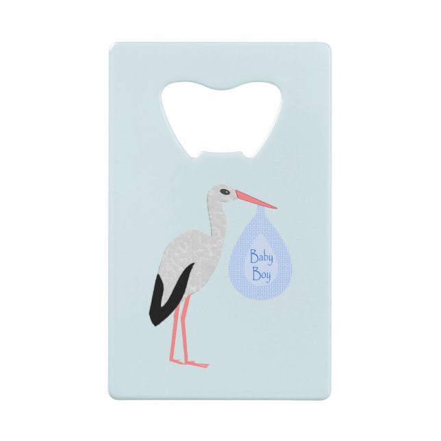 Cute Blue Baby Boy Stork (Back)