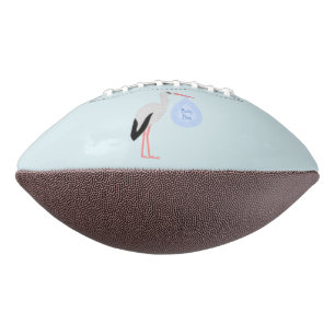 Cute Blue Baby Boy Stork American Football