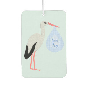 Cute Blue Baby Boy Stork Car Air Freshener