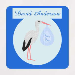 Cute Blue Baby Boy Stork Custom Clothing