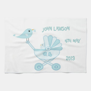 Cute Blue Baby Boy Tea Towel