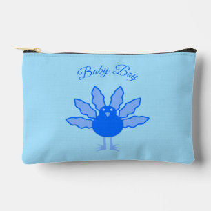 Cute Blue Baby Boy Thanksgiving Turkey Custom Accessory Pouch