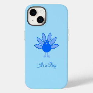 Cute Blue Baby Boy Thanksgiving Turkey Custom iPhone 14 Case