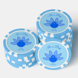 Cute Blue Baby Boy Thanksgiving Turkey Custom Poker Chips
