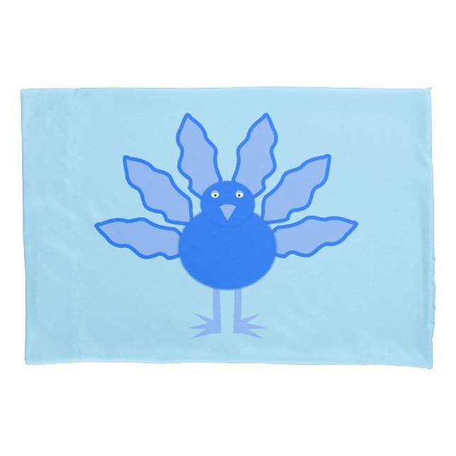 Cute Blue Baby Boy Thanksgiving Turkey Double Side Pillowcase (Front)