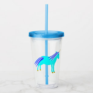 Cute Blue Baby Boy Unicorn Acrylic Tumbler