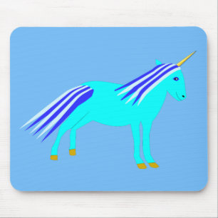 Cute Blue Baby Boy Unicorn Mouse Mat