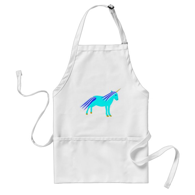 Cute Blue Baby Boy Unicorn Standard Apron (Front)