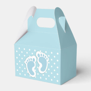 Cute Blue Baby Boy's Feet Illustration Favour Box