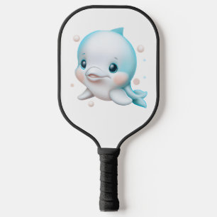 Cute Blue Baby Dolphin Pickleball Paddle