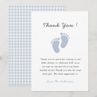 Cute Blue Baby footprint  Baby Boy shower