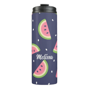 Cute Blue Back To School Watermelon Fruit Thermal Tumbler