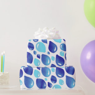 Cute Blue Balloon Kid`s Pattern Wrapping Paper