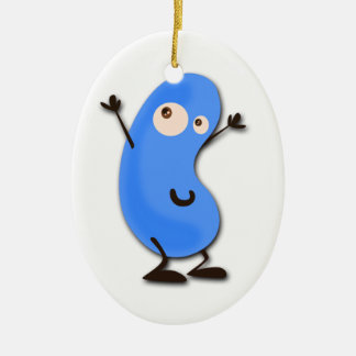 Cute Blue Bean Monster Ceramic Tree Decoration