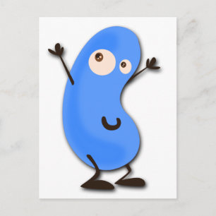 Cute Blue Bean Monster Postcard