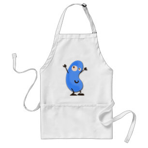 Cute Blue Bean Monster Standard Apron