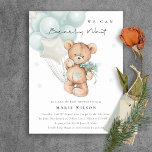 Cute Blue Bear Bearly Wait Balloon Baby Shower Postcard<br><div class="desc">For any further customisation or any other matching items,  please feel free to contact me at yellowfebstudio@gmail.com</div>