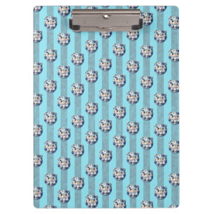 Cute Blue Berry and Stripe Teddy Bear Clipboard