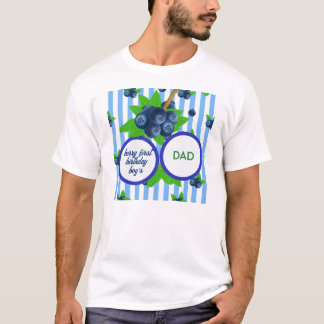 Cute Blue Berry First Birthday Boy's Dad T-Shirt