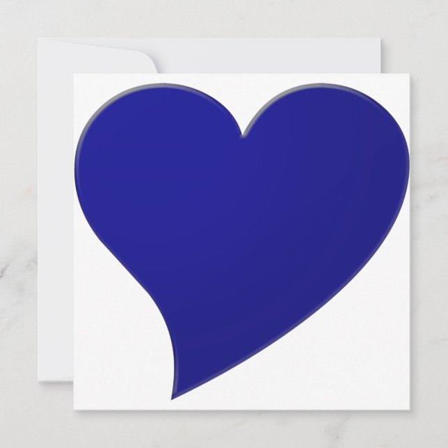 Cute blue big heart modern Valentine's day card (Front)