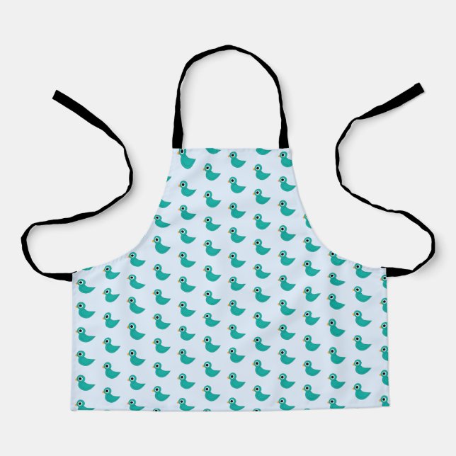 Cute blue bird apron (Front)