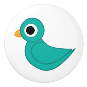 Cute blue bird ceramic knob