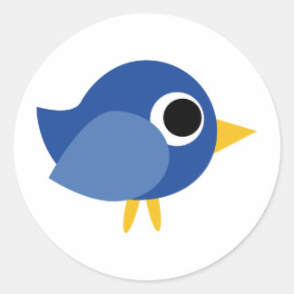Cute Blue Bird Classic Round Sticker
