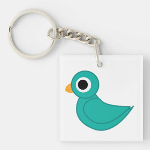 Cute blue bird key ring