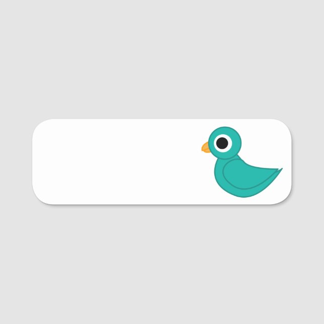 Cute blue bird name tag (Front)
