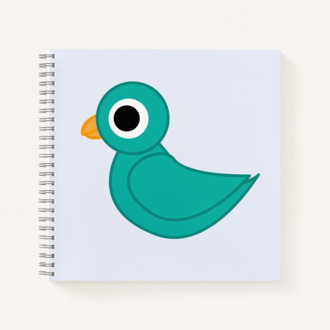 Cute blue bird notebook (Front)