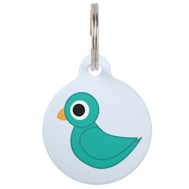 Cute blue bird pet tag (Front)