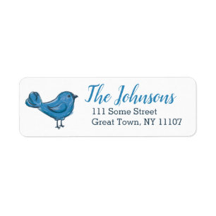 Cute Blue Bird Return Address Labels